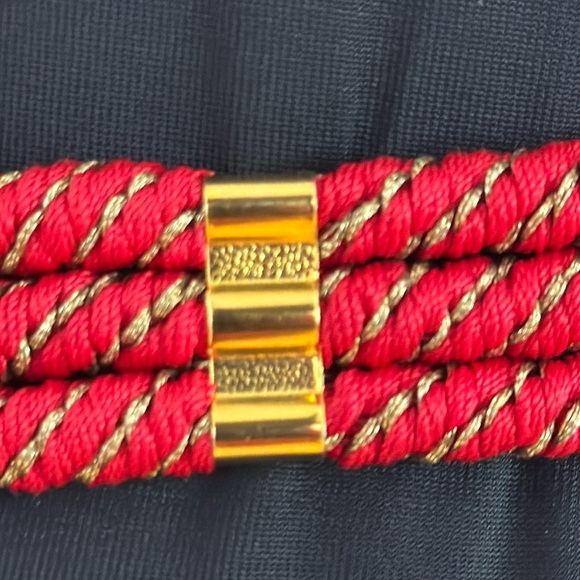 🛑🛑SOLD 🌸Vintage Gutos Red Rhinestone Elephant Stretch Belt - Picture 5 of 17